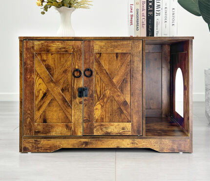 Litter Box Enclosure Cabinet